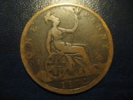 One Penny 1892 Queen Victoria Bronze Coin UK England Great Britain - Andere & Zonder Classificatie