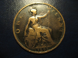 One Penny 1898 Queen Victoria Bronze Coin UK England Great Britain - Andere & Zonder Classificatie