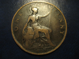 One Penny 1899 Queen Victoria Bronze Coin UK England Great Britain - Andere & Zonder Classificatie