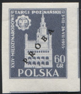 1955 Poland, Mi 915/916 Proof Of Colour, Guarantee Korszeń, City Hall Architecture Poznań International Fair MNH** P30 - Prove & Ristampe