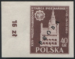 1955 Poland, Mi 915/916 Proof Of Colour, Guarantee Korszeń, City Hall Architecture Poznań International Fair MNH** P30 - Ensayos & Reimpresiones