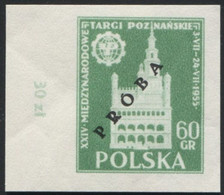 1955 Poland, Mi 915/916 Proof Of Colour, Guarantee Korszeń, City Hall Architecture Poznań International Fair MNH** P30 - Ensayos & Reimpresiones