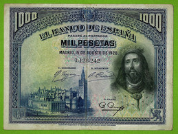 ESPAGNE / MIL PESETAS / 1000 PESETAS / 15 AOUT 1928 - 1000 Peseten