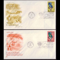 UN-NEW YORK 1977 - FDCs - 283-4 Water Conf - Lettres & Documents