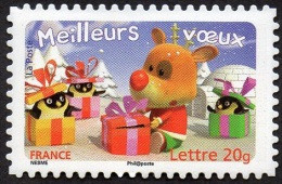 France Autoadhésif ** N°  101 Ou 3990 - Meilleurs Voeux 2007 - Renne Avec Paquet Et Manchots Dans Des Paquets Cadeaux - Unused Stamps