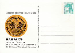 BRD, PP 100 D2/026, BuSchl. 40,  Lübecker Schiffssiegel, HANSE `78 - Privatpostkarten - Ungebraucht