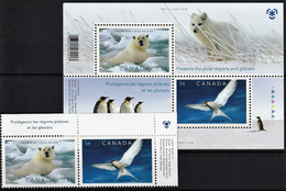 2009 Canada Preservation Of Polar Regions And Glaciers: Polar Bear, Arctic Tern Set And Minisheet (** / MNH / UMM) - Behoud Van De Poolgebieden En Gletsjers