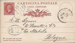 Italy ITALIA  -  1879 ENTIRE POSTAL STATIONERY  - MONZA TO BOLOGNA - 1663 - Non Classés