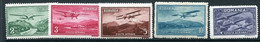 ROMANIA 1931 Airmail Definitive LHM / *   Michel 419-23 - Nuevos