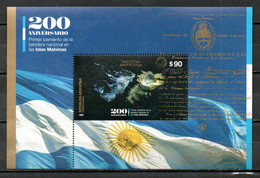 200 ANIVERSARIO 1º  IZAMIENTO DE LA BANDERA NACIONAL EN ISLAS MALVINAS (HB) - Blocks & Sheetlets