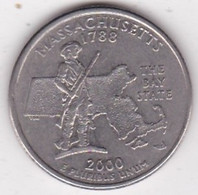 Massachusetts Quarter Dollar 2000 D, Georges Washington, Cupronickel KM# 305 - 1999-2009: State Quarters