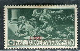 1930 Egeo Isole Lipso Lisso 25c Serie Ferrucci MH Sassone 13 - Egée (Lipso)