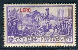1930 Egeo Isole Lero 25 Cent Serie Ferrucci MH Sassone 13 - Egée (Lero)