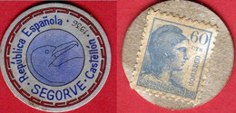 GUERRE CIVIL MONNAIE CARTON TB 8 -  Monedas De Necesidad