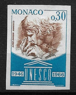 Monaco N°700** Non Dentelé Essai De Couleur. UNESCO 1966. - Variétés