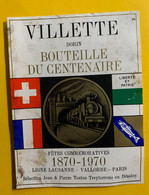 17511 - Bouteille Du Centenaire 1870-1970 Ligne Lausanne-Vallorbe-Paris Dorin Villette - Trains