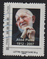 Timbre Personnalise Oblitere - Lettre Prioritaire 50g - Abbe Pierre - Gebruikt