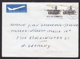 South Africa: Airmail Cover To Germany, 2 Stamps, Building, Air Label (minor Damage At Back) - Brieven En Documenten