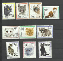 Pologne   YT  Oblitérés 1332/41 Chats Cats Gatos Katze Poland Polska Polen - Other & Unclassified