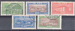 Iceland Island Ijsland 1925 Mi#114-118 Used - Oblitérés