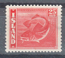 Iceland Island Ijsland 1940 Fish Mi#216 B Mint Hinged, Perforation 14 : 13 1/2 - Ungebraucht