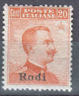 Italy Colonies Aegean Islands, Rodi 1916/17 Without Watermark Sassone#10 Mi#11 X Mint Hinged - Egeo (Rodi)