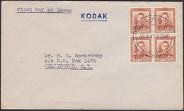 NEW ZEALAND 1941 KGVI BROWN 1/2d DEFINITIVE RARE KODAK FDC - Lettres & Documents