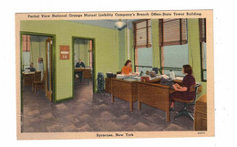 SYRACUSE, New York, USA, National Grange Mutual Liability & Fire Insurance Branch Office, 1938? Linen Putman Postcard - Syracuse