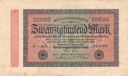 20.000 Mark 1923 Reichsbanknote VF/F (III) - 20.000 Mark