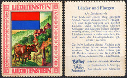 COW Church Lichtenstein Liechtenstein FLAG BIRKEL Noodle Pasta FOOD Industry Label Vignette Cinderella GERMANY Mannheim - Autres & Non Classés