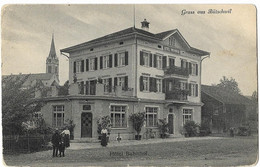 Gruss Aus BÜTSCHWIL: Hotel Bahnhof Animiert 1912 - Bütschwil-Ganterschwil