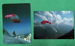 Parachutisme Parapente Paraglider Lot De 4 Cartes Postales 4 Postcards ( 4 Scans ) - Parachutting