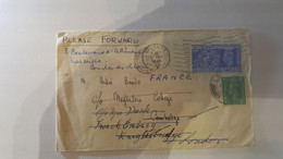 EIRE IRLANDE POUR LONDRES 1948 AVEC FORWARD MARSEILLE FRANCE - Covers & Documents