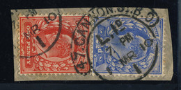 GB - KEVII 1910 SG 220/230 "47. CANNON.St. B.O" L.1D LATE FEE HOODED CDS /FRAGM. - Usati