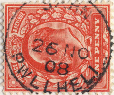 GB - KEVII 1908 (Nov 26) " SARN / PWLLHELI " (Sarn Meyllteyrn, Gwynedd) On SG219 - Used Stamps