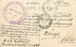 Paris 20ème * Cachet Militaire Gouvernement De Paris Section De 75 D.C.A. Bastion 17 , Boulevard Mortier * Sur CPA - Paris (20)