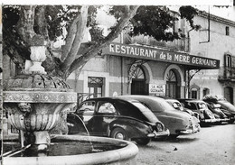 CHATEAUNEUF Du PAPE (84) Restaurant De La "Mère-Germaine" Photo Nouis, Cpsm GF (autos Année 50 Gros Plan) - Chateauneuf Du Pape