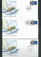 Australia 1983 30c America's Cup PSE X 8 , 7 Are FDI Cancels , Many Special Postmarks - Other & Unclassified