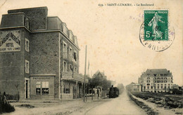 St Lunaire * 1909 * Ligne Chemin De Fer Train Tramway * Le Boulevard * Pâtisserie Et English And American Hôtel - Saint-Lunaire