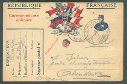 CP Aux Drapeaux De L'armée Française Obl. Sc P.M.B. 23-XI-1915 Vers ADINKERKE 25-XI-1915. - 16814 - Zone Non Occupée