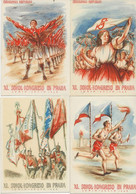 TCHECOSLOVAQUIE - XI E FETE FEDERALE DES SOKOLS -PRAGUE -1948- LOT DES 12 CARTES +LIVRET - Czech Republic