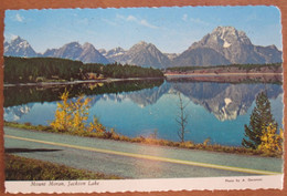 NATIONAL PARK JACKSON LAKE MT MORAN WYOMING UNITED STATES CARD ANSICHTSKARTE CARTOLINA POSTCARD PC STAMP - Rock Springs