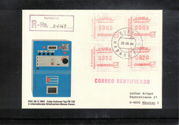 Cuba 1984 ATM Interesting Registered Letter - Brieven En Documenten