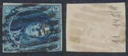 Médaillon - N°11 Margé Obl P145 "Vertryck" (8 Barres). COBA : 50 / Perception. - 1858-1862 Medaillen (9/12)
