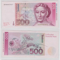 T144282 Banknote 500 DM Deutsche Mark Ro. 301a Schein 1.8.1991 KN AD 4644414 L1 - 500 DM