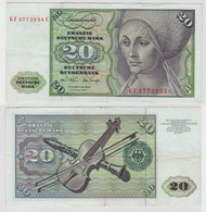 T144592 Banknote 20 DM Deutsche Mark Ro. 271b Schein 2.Jan. 1970 KN GF 3772855 C - 20 DM