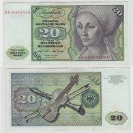 T144639 Banknote 20 DM Deutsche Mark Ro. 271b Schein 2.Jan. 1970 KN GE 5807183 G - 20 Deutsche Mark