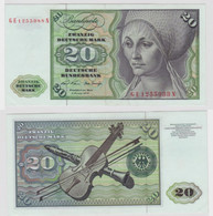 T144643 Banknote 20 DM Deutsche Mark Ro. 271b Schein 2.Jan. 1970 KN GE 1255088 N - 20 DM
