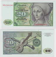 T144693 Banknote 20 DM Deutsche Mark Ro. 287a Schein 2.Jan. 1980 KN GH 8768159 Z - 20 Deutsche Mark