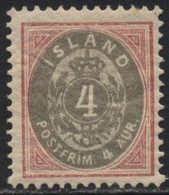 Iceland (02) 1896 4a. Grey & Red. P12½. Mint. Hinged - Otros & Sin Clasificación